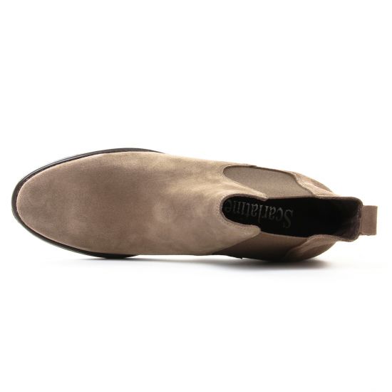 boots élastiquées marron mode femme automne hiver - Photo Produit 4