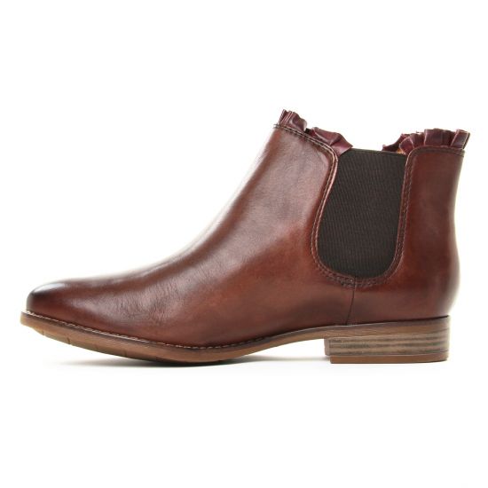 boots élastiquées marron mode femme automne hiver - Photo Produit 3