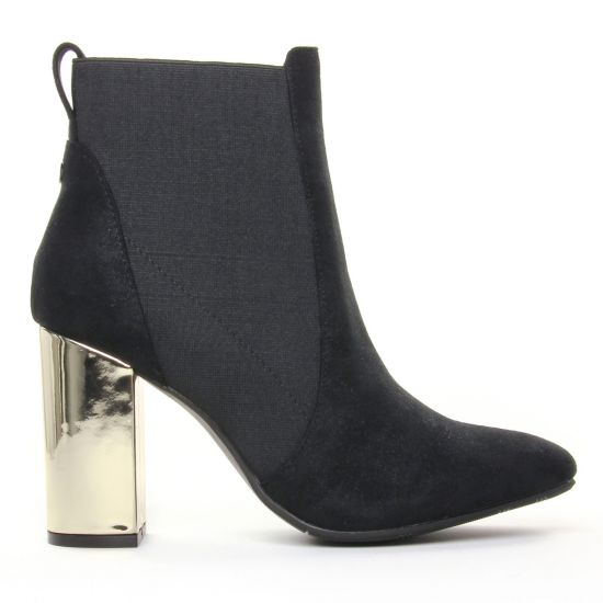 boots élastiquées noir doré mode femme automne hiver - Photo Produit 2