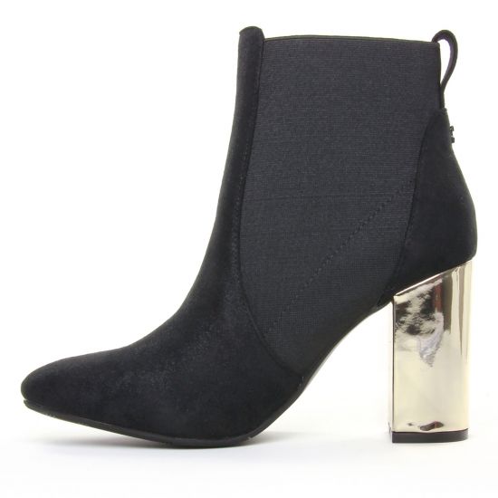 boots élastiquées noir doré mode femme automne hiver - Photo Produit 3