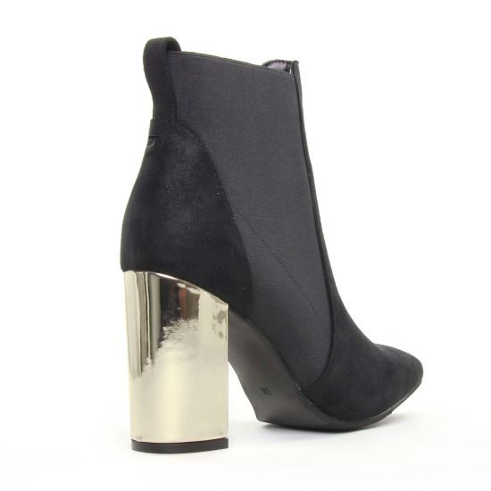 boots élastiquées noir doré mode femme automne hiver - Photo Produit 7