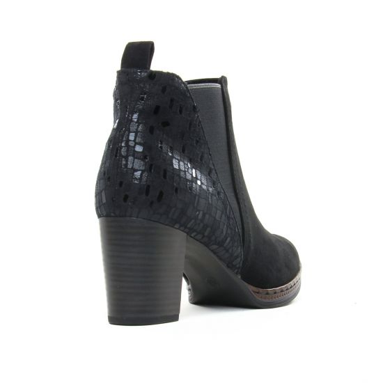 boots élastiquées noir mode femme automne hiver - Photo Produit 7
