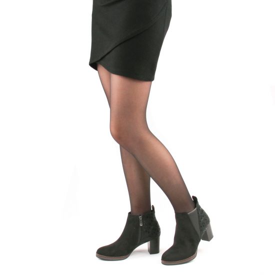 boots élastiquées noir mode femme automne hiver - Photo Produit 8