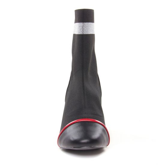boots élastiquées noir rouge mode femme automne hiver - Photo Produit 6