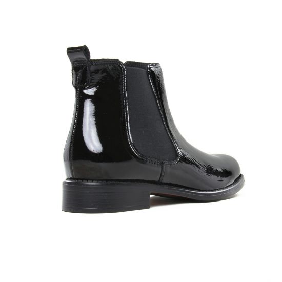 boots élastiquées noir vernis mode femme automne hiver - Photo Produit 7