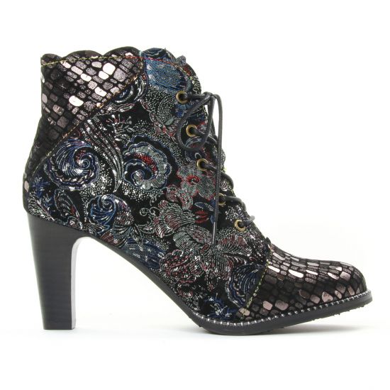bottines à lacets noir multi mode femme automne hiver - Photo Produit 2