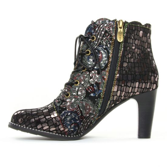 bottines à lacets noir multi mode femme automne hiver - Photo Produit 3
