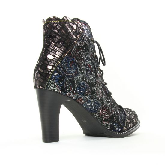 bottines à lacets noir multi mode femme automne hiver - Photo Produit 7