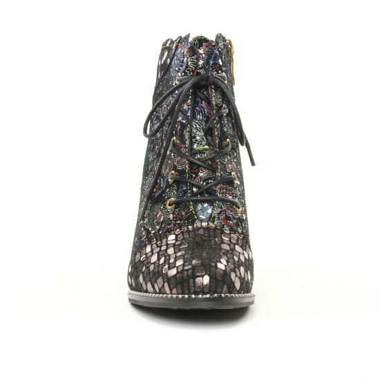 bottines à lacets noir multi mode femme automne hiver - Photo Produit 6