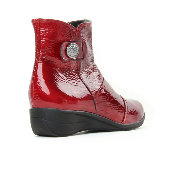 boots rouge vernis mode femme automne hiver - Photo Produit 7