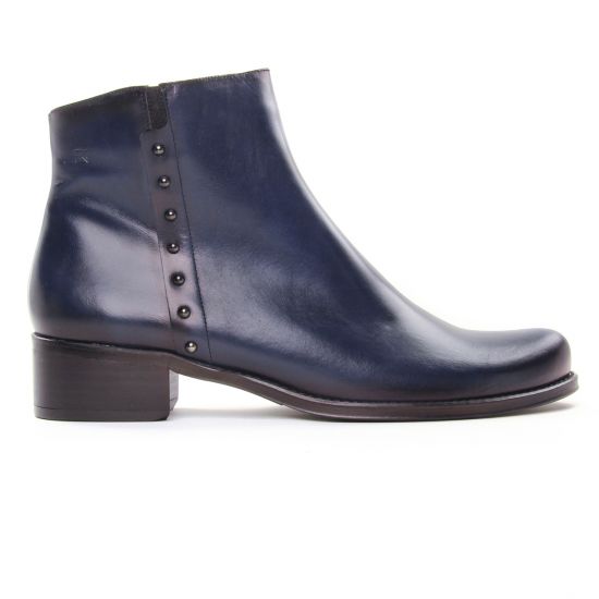 boots talon bleu marine mode femme automne hiver - Photo Produit 2