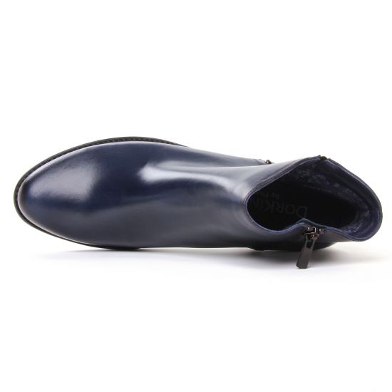 boots talon bleu marine mode femme automne hiver - Photo Produit 4