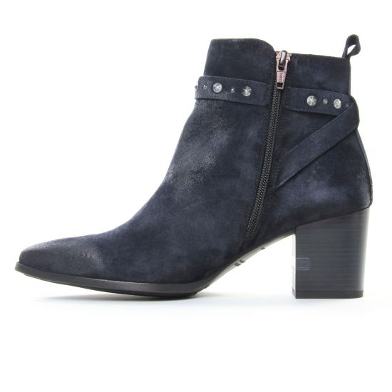 boots talon bleu marine mode femme automne hiver - Photo Produit 3