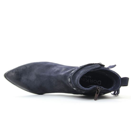 boots talon bleu marine mode femme automne hiver - Photo Produit 4