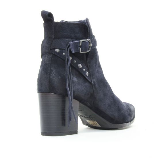 boots talon bleu marine mode femme automne hiver - Photo Produit 7