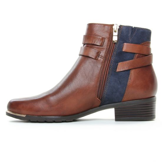 boots talon bleu marron mode femme automne hiver - Photo Produit 3