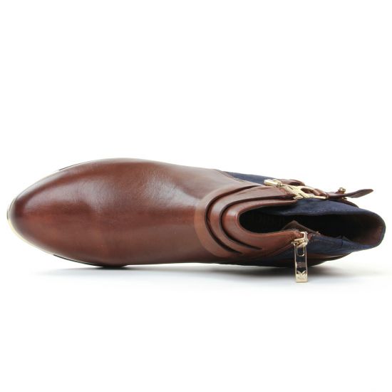 boots talon bleu marron mode femme automne hiver - Photo Produit 4