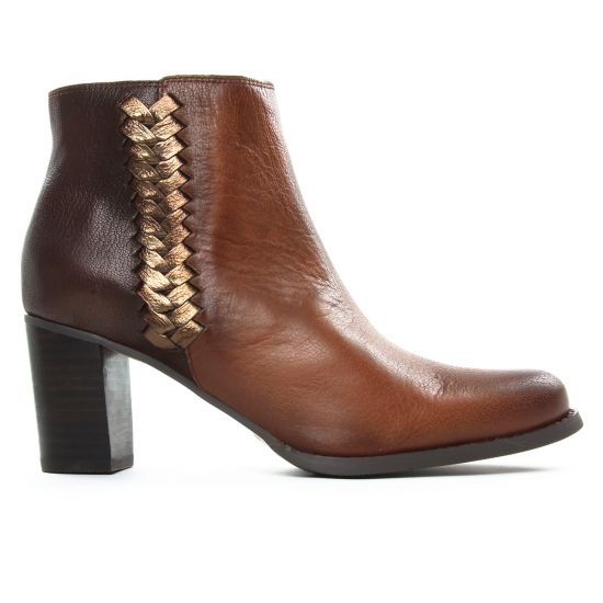 boots talon marron mode femme automne hiver - Photo Produit 2