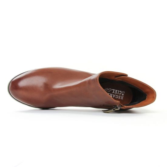 boots talon marron mode femme automne hiver - Photo Produit 4