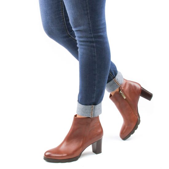 boots talon marron mode femme automne hiver - Photo Produit 8
