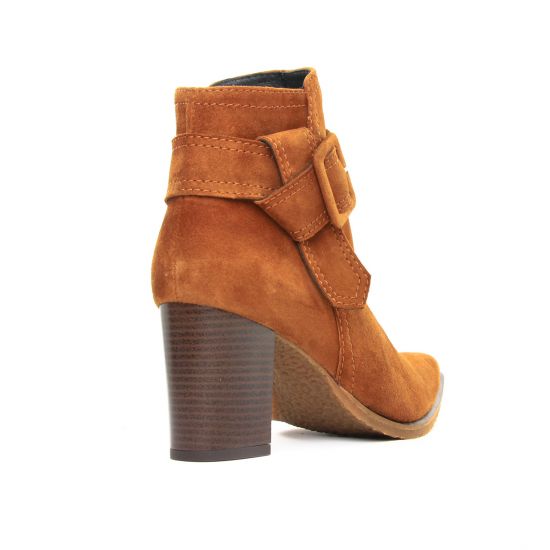 boots talon marron mode femme automne hiver - Photo Produit 7