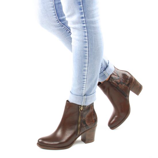 boots talon marron mode femme automne hiver - Photo Produit 8