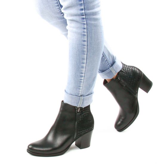 boots talon noir mode femme automne hiver - Photo Produit 8