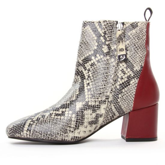 boots talon serpent beige mode femme automne hiver - Photo Produit 3