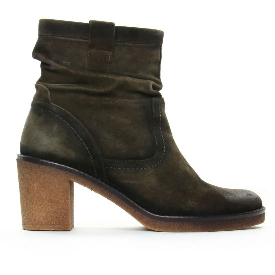 boots talon vert kaki mode femme automne hiver - Photo Produit 2