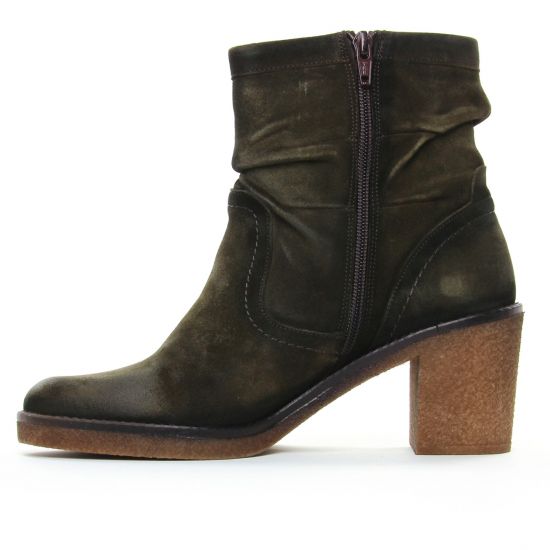 boots talon vert kaki mode femme automne hiver - Photo Produit 3