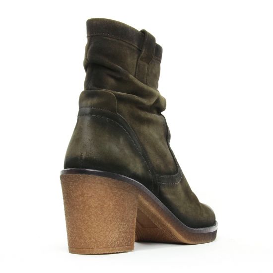 boots talon vert kaki mode femme automne hiver - Photo Produit 7