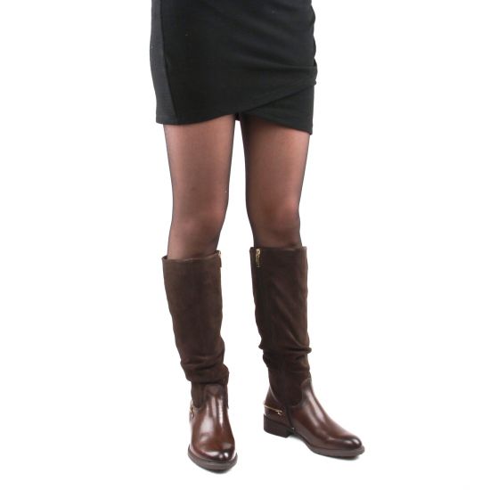 bottes cavalières marron mode femme automne hiver - Photo Produit 8