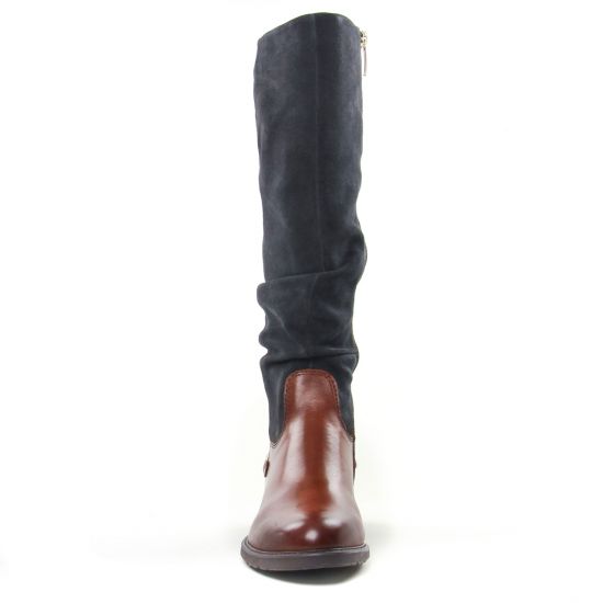 bottes cavalières marron bleu mode femme automne hiver - Photo Produit 6