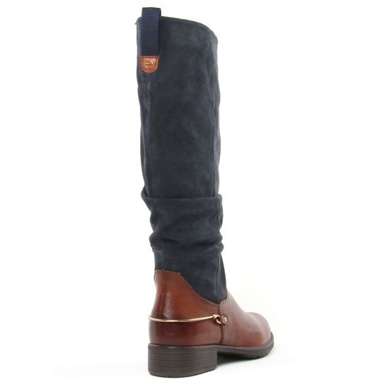 bottes cavalières marron bleu mode femme automne hiver - Photo Produit 7