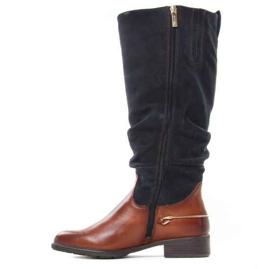 bottes cavalières marron bleu mode femme automne hiver - Photo Produit 3