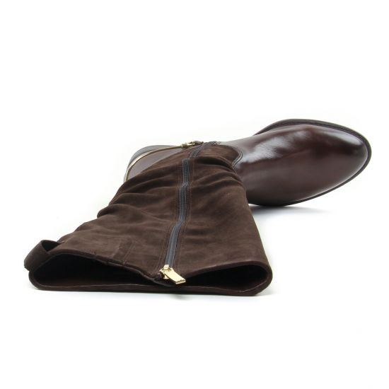 bottes cavalières marron mode femme automne hiver - Photo Produit 4