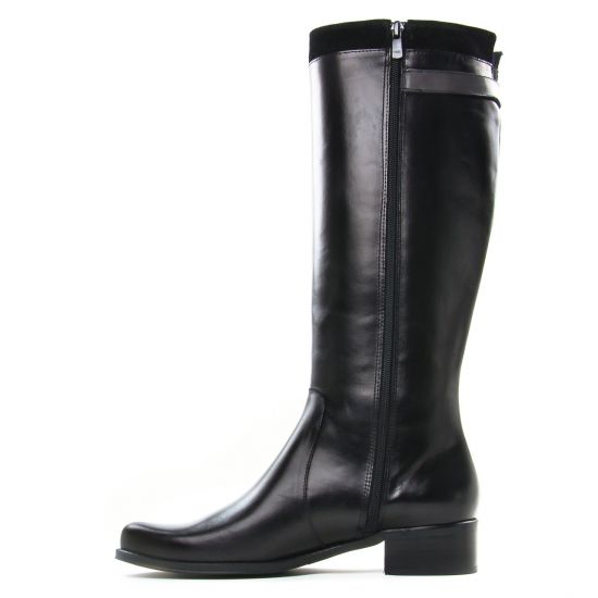 bottes cavalières noir mode femme automne hiver - Photo Produit 3