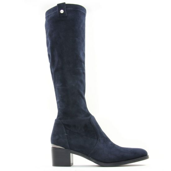 bottes stretch bleu marine mode femme automne hiver - Photo Produit 2