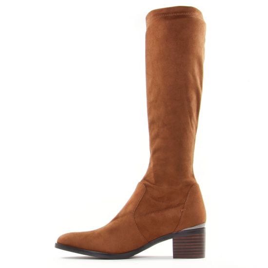 bottes stretch marron mode femme automne hiver - Photo Produit 3