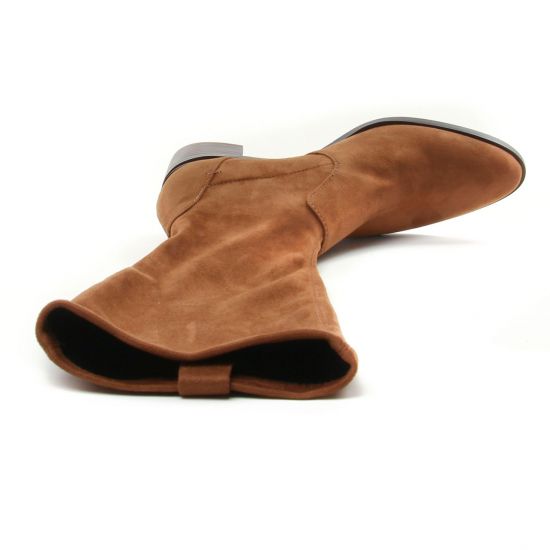 bottes stretch marron mode femme automne hiver - Photo Produit 4