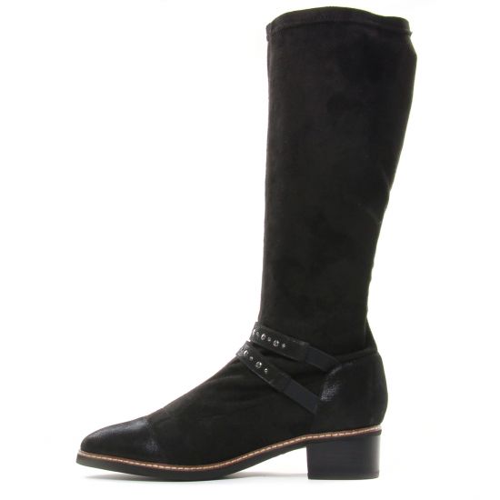 bottes stretch noir mode femme automne hiver - Photo Produit 3