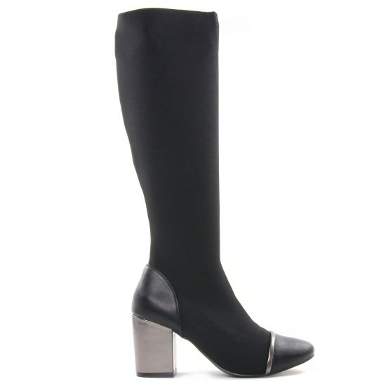bottes stretch noir mode femme automne hiver - Photo Produit 2