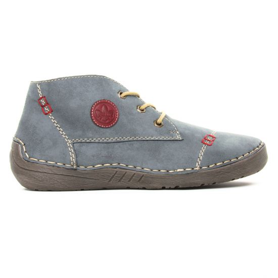 bottines à lacets bleu gris mode femme automne hiver - Photo Produit 2