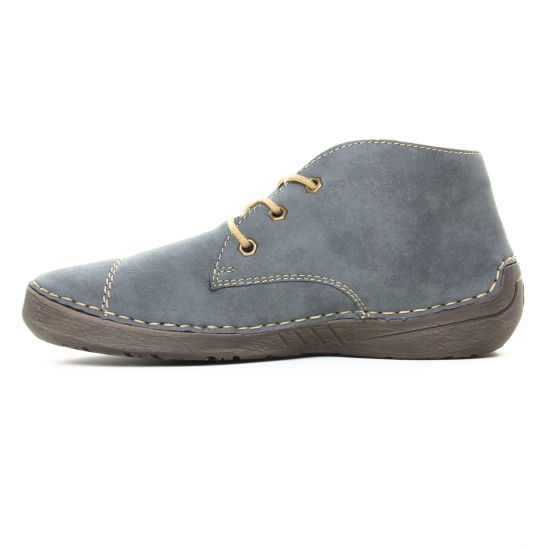 bottines à lacets bleu gris mode femme automne hiver - Photo Produit 3