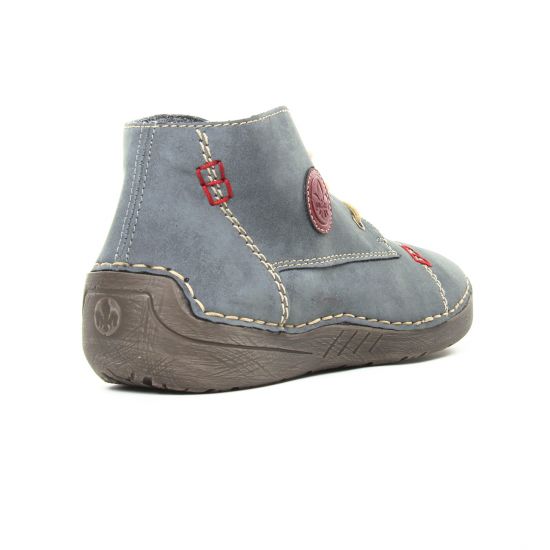 bottines à lacets bleu gris mode femme automne hiver - Photo Produit 7