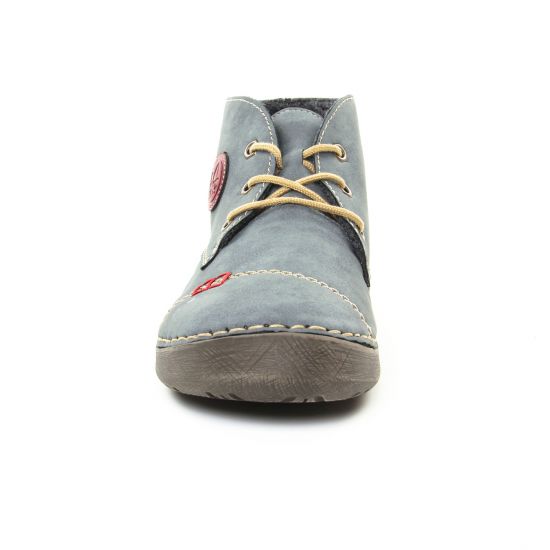 bottines à lacets bleu gris mode femme automne hiver - Photo Produit 6