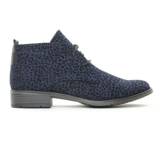 bottines à lacets bleu léopard mode femme automne hiver - Photo Produit 2