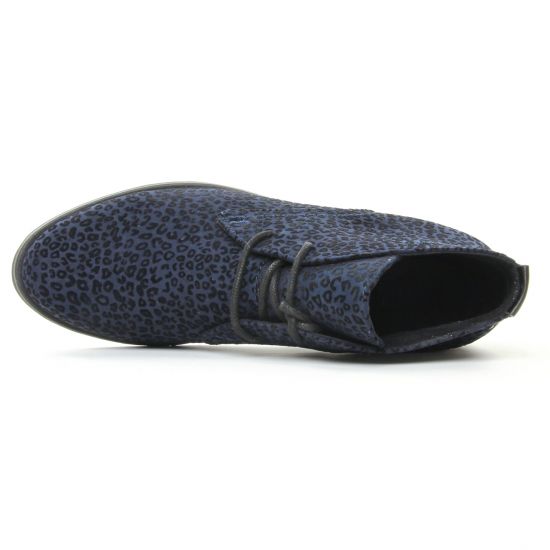 bottines à lacets bleu léopard mode femme automne hiver - Photo Produit 4