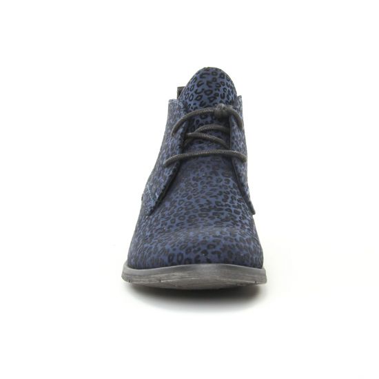 bottines à lacets bleu léopard mode femme automne hiver - Photo Produit 6