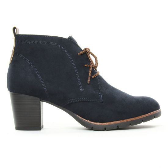 bottines à lacets bleu marine mode femme automne hiver - Photo Produit 2